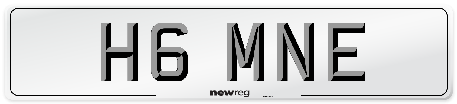H6 MNE Number Plate from New Reg